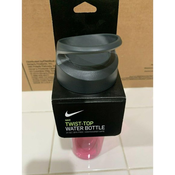Nike Twist Top Pink Water Bottle 24 OZ BPA Free Dishwasher Safe New With Tags - Picture 3 of 3